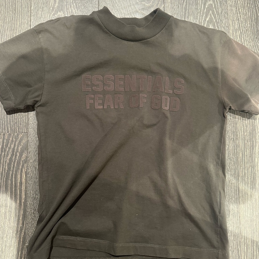 Fear of God Kids Black Essentials Logo Tee
